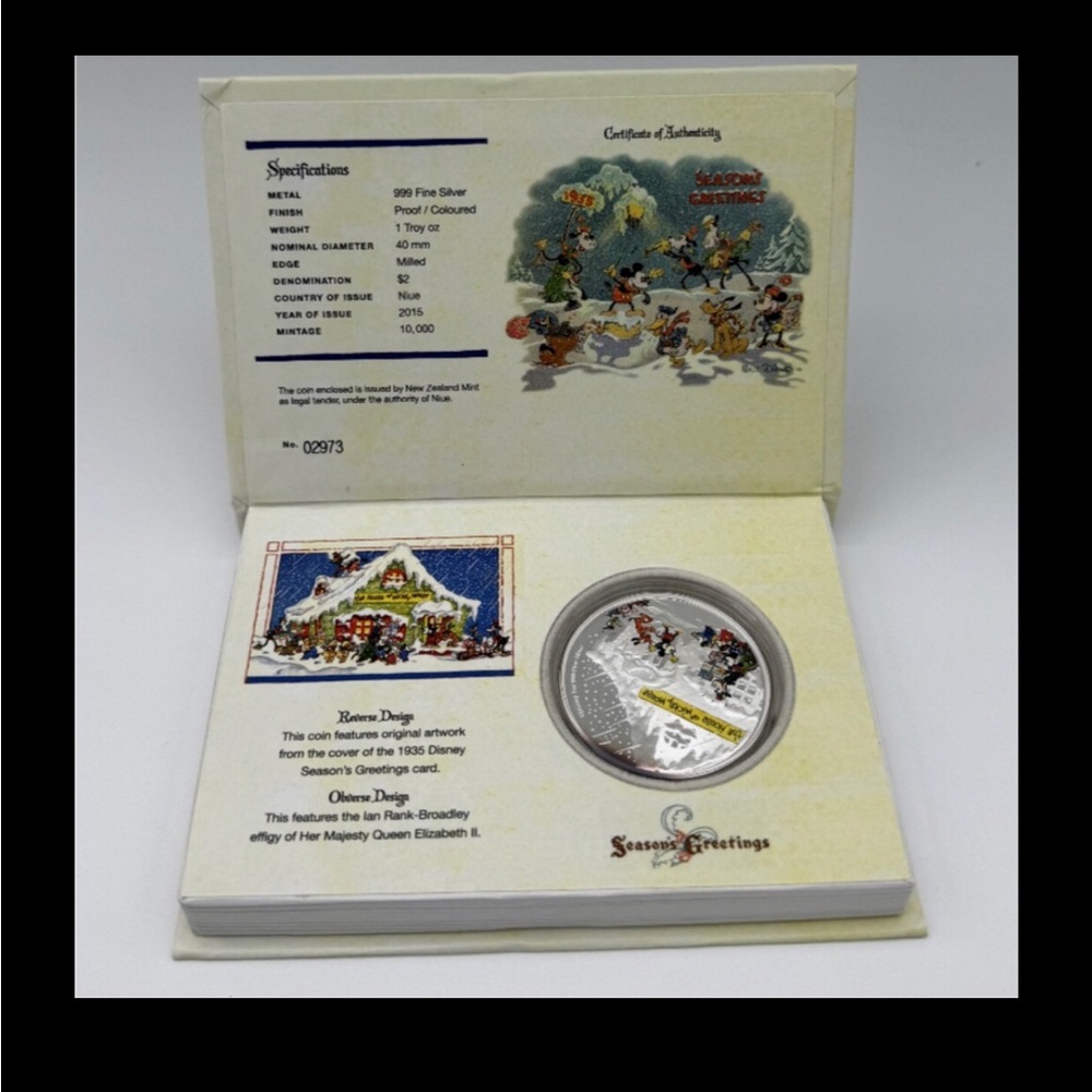 Disney Highly Collectible Season's Greetings Holiday Collector Coin Set, New